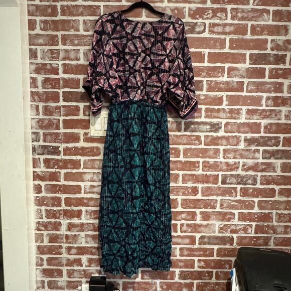 Anthropologie Lisette Maxi Dress Boho Mixed Print XS Petite EUC - Picture 2 of 9